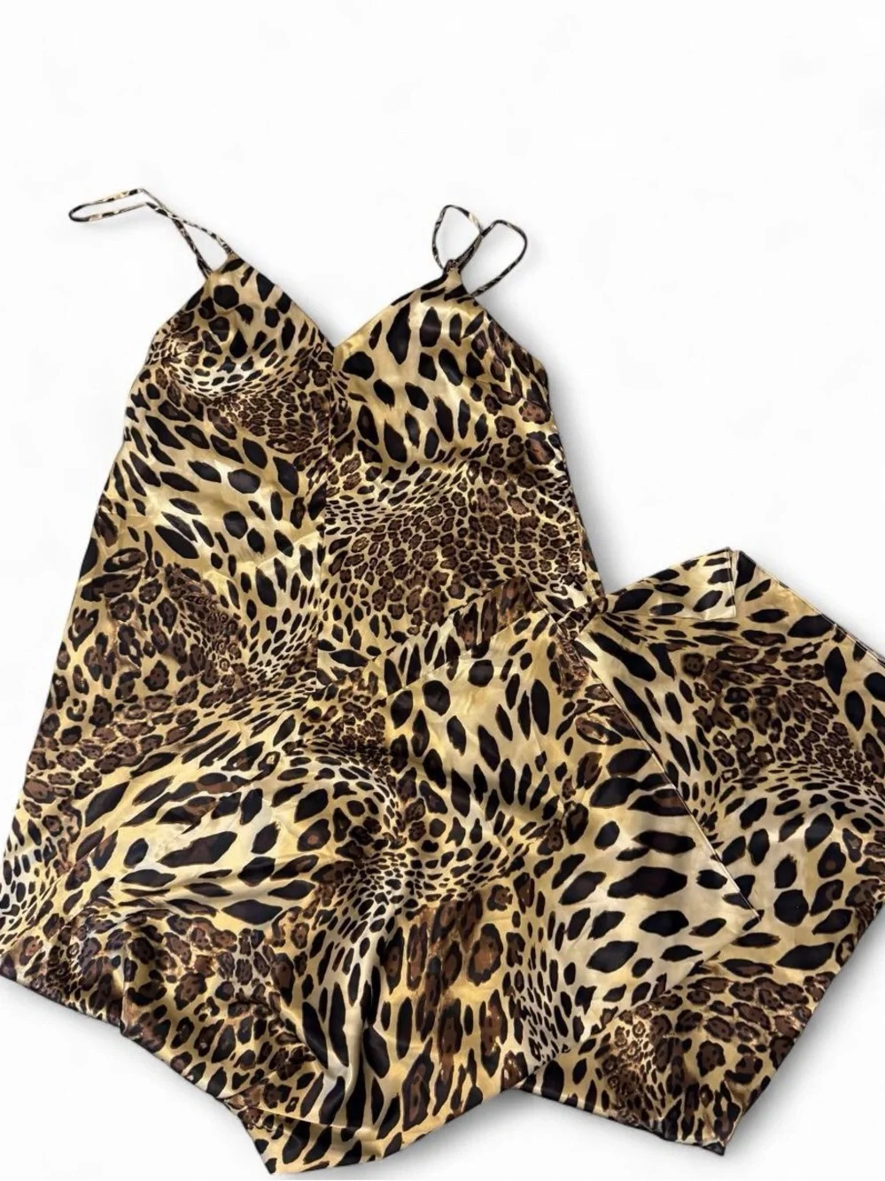 ASOS NWT Leopard Print Silky Wide-Leg Jumpsuit - Picture 2 of 4